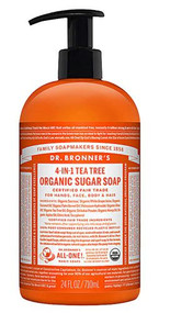 Dr. Bronners Organic 4-in-1 Pump Soap Sugar Tea Tree -- 24 fl oz