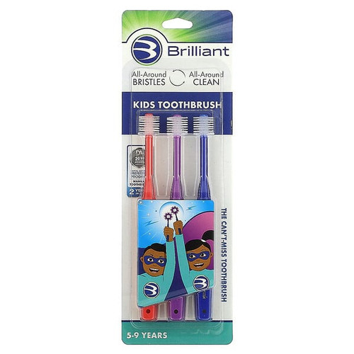 <img alt="Baby Buddy, Brilliant, Kids Toothbrush, 5-9 Years, 3 Toothbrushes" title="Baby Buddy, Brilliant, Kids Toothbrush, 5-9 Years, 3 Toothbrushes,047414935757"