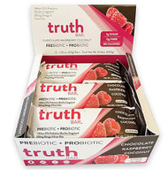 Truth Bar Prebiotic + Probiotic Nutrition Snack Bars Chocolate Raspberry Coconut -- 12 Bars