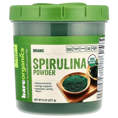 <img alt="BareOrganics, Organic Spirulina Powder , 8 oz (227 g)" title="BareOrganics, Organic Spirulina Powder , 8 oz (227 g),818423029672"