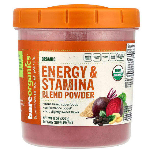 <img alt="BareOrganics, Organic Energy & Stamina Blend Powder, 8 oz (227 g)" title="BareOrganics, Organic Energy & Stamina Blend Powder, 8 oz (227 g),818423029511"