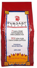 Puroast Organic Low Acid Ground Coffee House Blend -- 2.5 lbs