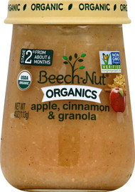 Beech-Nut Organics Stage 2 Baby Food Apple Cinnamon & Granola -- 4 oz Each / Pack of 10