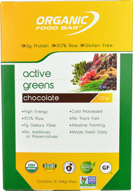 Organic Food Bar Active Greens Chocolate -- 12 Bars