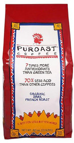Puroast Organic Low Acid Whole Bean Coffee French Roast -- 2.5 lbs