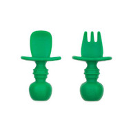 Bumkins Chewtensils Baby Spoon and Fork Set - Jade -- 2 Pack
