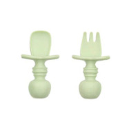 Bumkins Chewtensils Baby Spoon and Fork Set - Sage -- 2 Pack