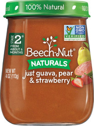 Beech-Nut Naturals Stage 2 Just Guava, Pear & Strawberry -- 4 oz Each / Pack of 10