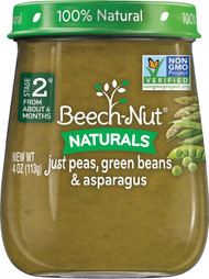 Beech-Nut Naturals Stage 2 Just Peas, Green Beans & Aspargus -- 4 oz Each / Pack of 10