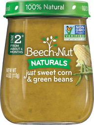 Beech-Nut Naturals Stage 2 Just Sweet Corn & Green Beans -- 4 oz Each / Pack of 10