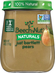 Beech-Nut Naturals Stage 1 Just Bartlett Pears -- 4 oz Each / Pack of 10