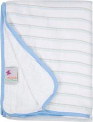MiracleWare Muslin Serenity Blanket Blue & Gray Stripes -- 1 Piece