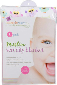 MiracleWare Owls Muslin Serenity Blanket -- 1 Piece