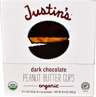 Justins Peanut Butter Cups Dark Chocolate -- 12 Two-Cup Packages