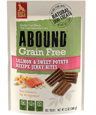 3 PACK of Abound Grain Free Jerky Bites for Dogs Salmon & Sweet Potato -- 12 oz