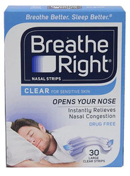 Breathe Right Nasal Strips Clear Large -- 30 Strips