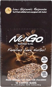 NuGo Nutrition To Go Bars Coffee -- 15 Bars