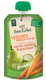 Beech-Nut Veggie On-The-Go Stage 2 Carrot, Zucchini & Pear -- 3.5 oz Each / Pack of 12