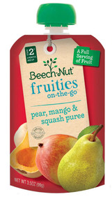 Beech-Nut Fruit On-The-Go Stage 2 Pear Mango Squash -- 3.5 oz Each / Pack of 12