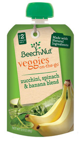 Beech-Nut Veggie On-The-Go Stage 2 - Zucchini Spinach Banana -- 3.5 oz Each / Pack of 12