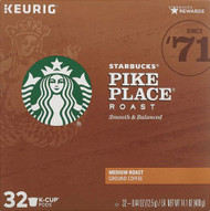 Starbucks Ground Coffee Medium Roast Pike Place Roast -- 32 K-Cups