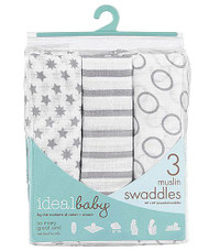Ideal Baby By The Makers of Aden + Anais Muslin Swaddles Pint Size -- 3 Pack