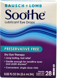 Bausch & Lomb Soothe Lubricant Eye Drops -- 28 Sterile Single-Use Dispensers