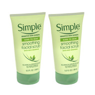 Simple Smoothing Facial Scrub with Rice Granuals Twin Pack -- 5 fl oz