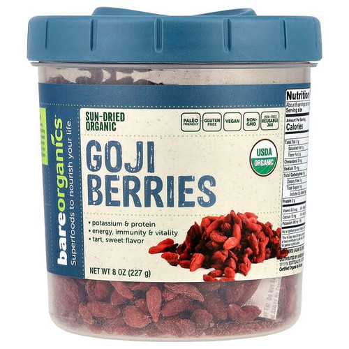 <img alt="BareOrganics, Organic Goji Berries, 8 oz (227 g)" title="BareOrganics, Organic Goji Berries, 8 oz (227 g),818423028675"