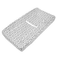 American Baby Heavenly Soft Chenille Fitted Contoured Changing Pad Cover, Gray Honeycomb -- 1 Pad
