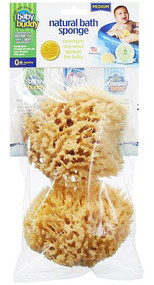 Baby Buddy Natural Sea Wool Bath Sponge - Medium -- 2 Sponges