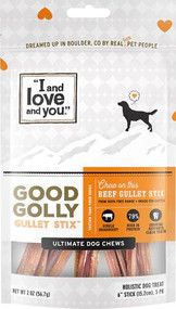 3 PACK of I and Love and You Good Golly Gullet Sticks - 6 inch Beef -- 5 Treats