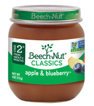 Beech-Nut Classics Jar Stage 2 Apple & Blueberry -- 4 oz Each / Pack of 10