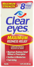3 PACK of Clear Eyes Maximum Redness Relief Eye Drops -- 1 fl oz