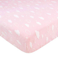 American Baby Heavenly Soft Chenille Crib Sheet Pink 3D Cloud -- 1 Sheet