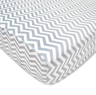 American Baby Heavenly Soft Chenille Crib Sheet Gray Zigzag -- 1 Sheet
