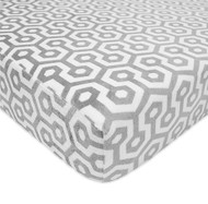 American Baby Heavenly Soft Chenille Crib Sheet Grey Honeycomb -- 1 Sheet