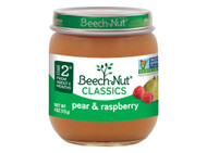 Beech-Nut Classics Jar Stage 2 Pear & Raspberry -- 4 oz Each / Pack of 10