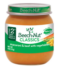 Beech-Nut Classics Jar Stage 2 Macaroni & Beef with Vegetables -- 4 oz Each / Pack of 10