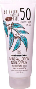 Australian Gold Botanical Sunscreen Tinted Face SPF 50 Mineral Lotion Non-Greasy -- 3 fl oz
