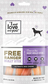 I and Love and You Free Ranger Stix 6 Inch Dog Chews Beef -- 5 Packs