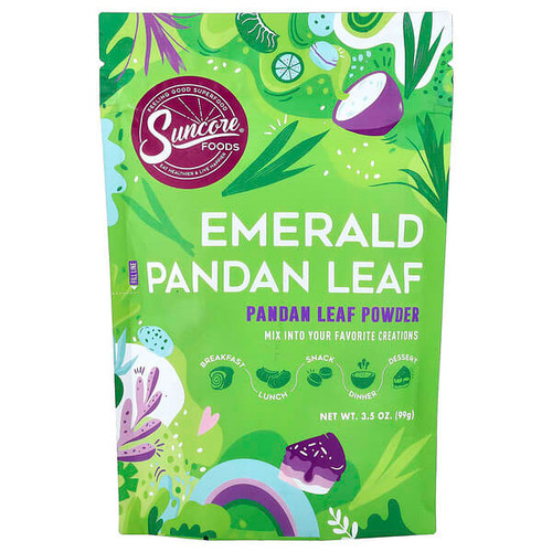 <img alt="Suncore Foods, Emerald Pandan Leaf Powder, 3.5 oz (99 g)" title="Suncore Foods, Emerald Pandan Leaf Powder, 3.5 oz (99 g),857069007026"
