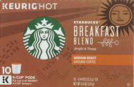 Starbucks Ground Coffee Medium Roast Breakfast Blend -- 10 K-Cups