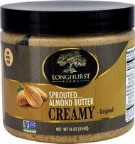 Sprouted Almonds Longhurst Farms Creamy Sprouted Almond Butter Original -- 16 oz