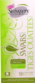 3 PACK of Swisspers Organic Cotton Swabs -- 180 Swabs