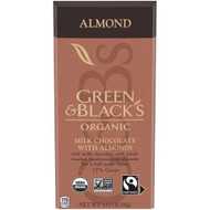 3 PACK of Green & Blacks Organic Milk Chocolate With Almonds -- 3.17 oz