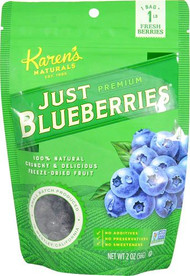 3 PACK of Karens Naturals Just Blueberries -- 2 oz