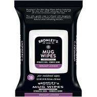 3 PACK of Bromleys For Men Mug Wipes Bergamot Lavender -- 30 Wipes