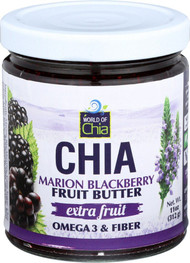 3 PACK of World of Chia Extra Fruit Chia Fruit Butter Marion Blackberry -- 11 oz