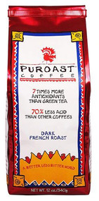 Puroast Low Acid Coffee Whole Bean Dark French Roast -- 12 oz